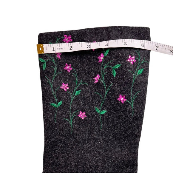 Bruno Magli Wool and Leather Embroidered Boots Size 8 Made in Italy - Picture 13 of 17